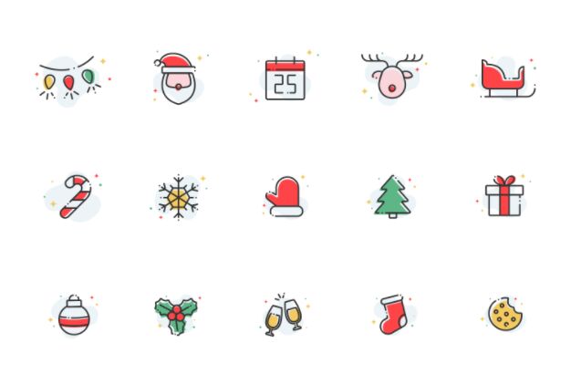 15 Christmas Icons Vector (AI)