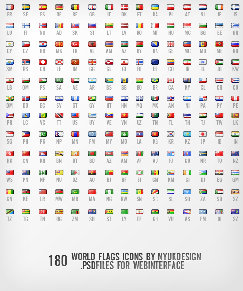 180 World Flags Icons