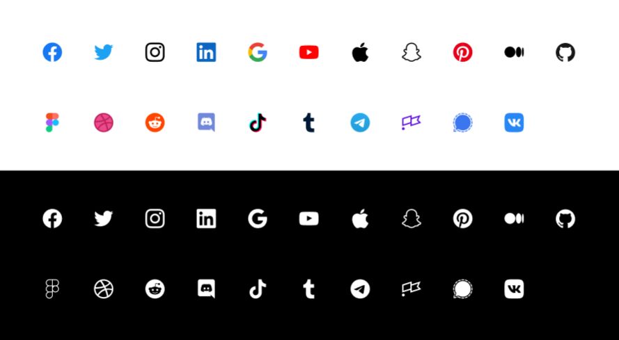 20+ Minimal Social Icons