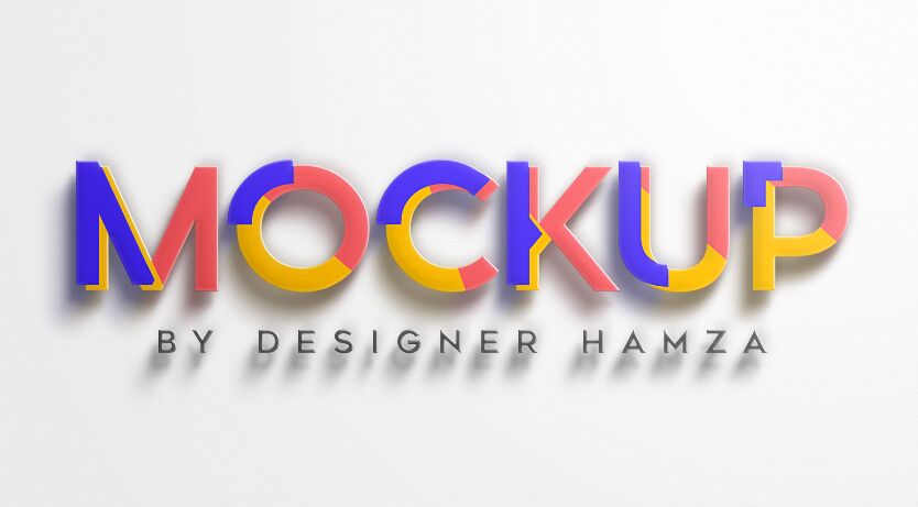 3D Logo Mockup With Realistic Shadow