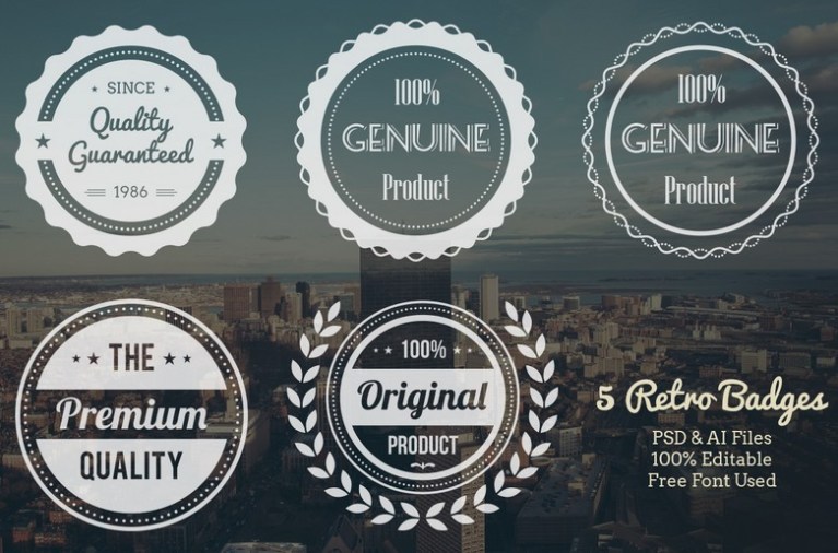 5 Retro Badges