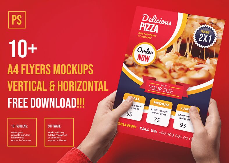 A4 Flyer Mockups Freebie