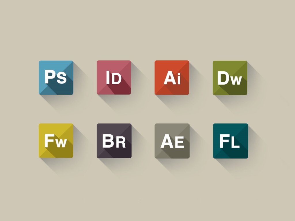 Adobe App Flat Icons