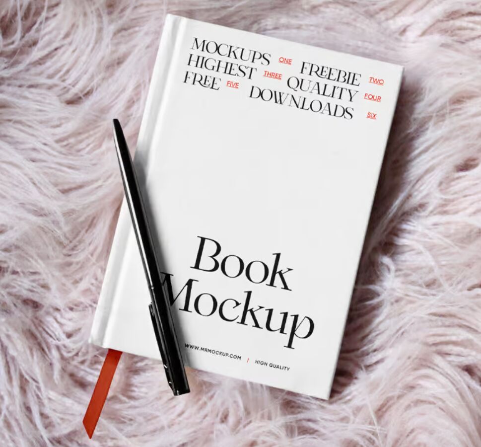 Book with Pen Mockup