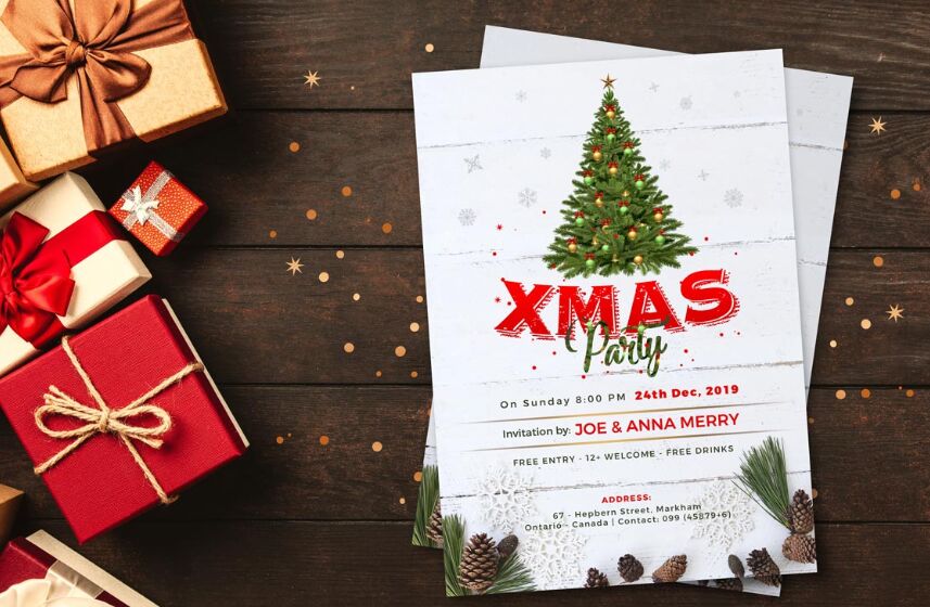 Christmas Party Flyer Design Template 2019 PSD
