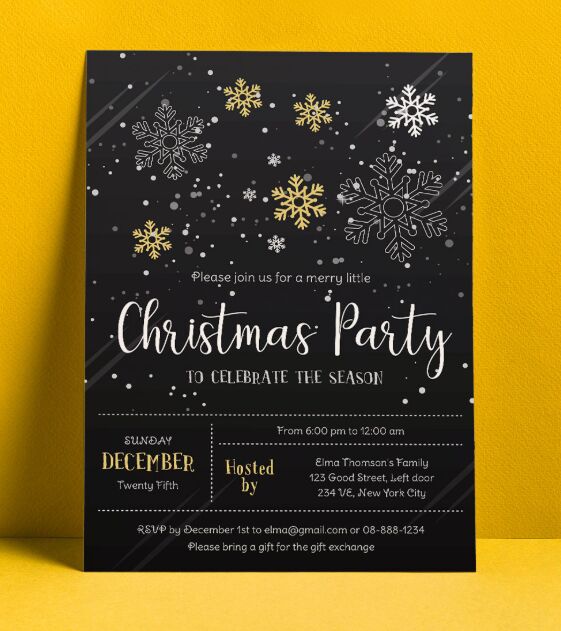 Christmas Party Flyer Design Vector Template Ai