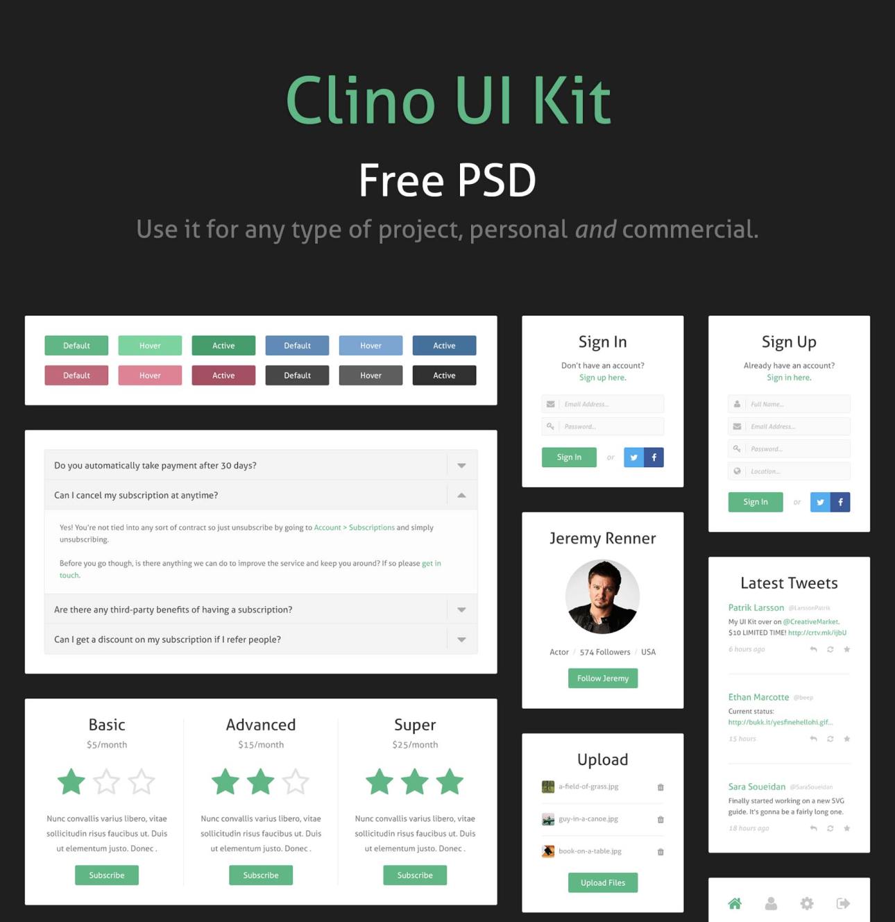 Clino UI Kit PSD