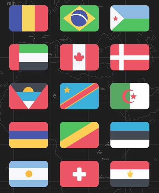 Countries Flags Vector PSD