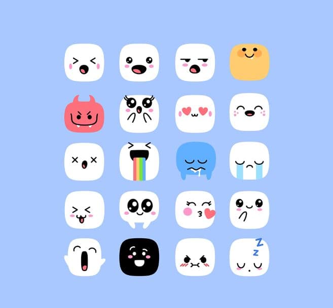 Cute Kawaii Emoji Set