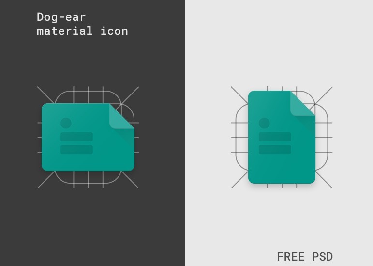 Dog-ear material icon template (Freebie)