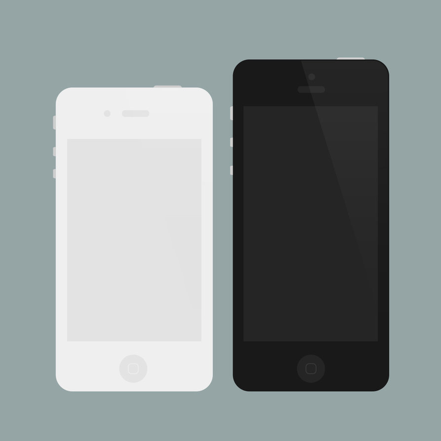 Flat iPhone 4 5 Mockups (PSD)
