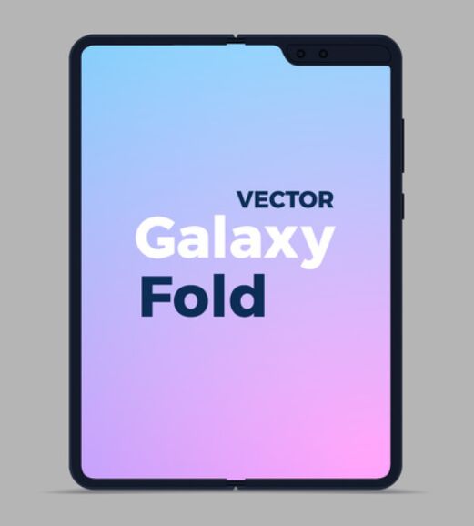 Flat Samsung Galaxy Fold Vector Mockup