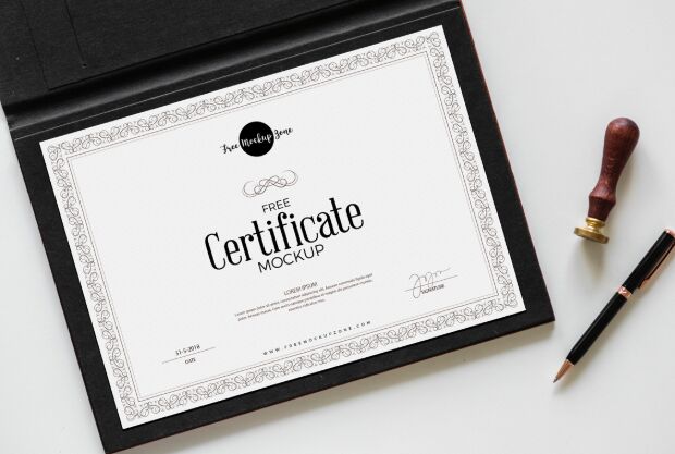 Free Certificate Mockup PSD-min