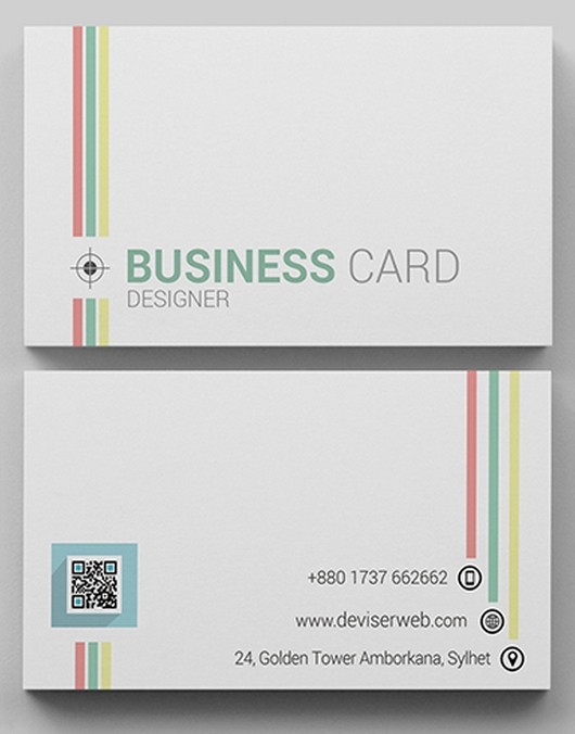 Free Colorful Line Business Card Template