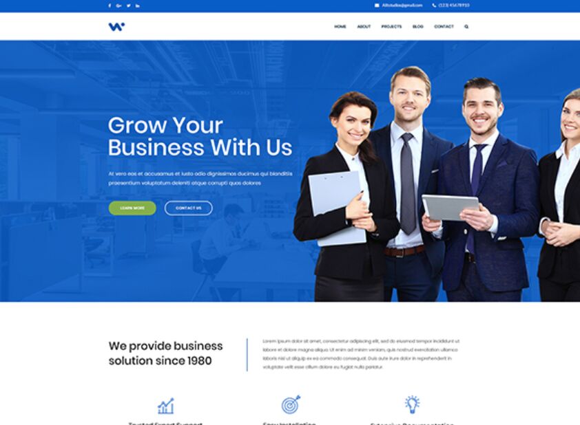 Free Corporate Website Template PSD