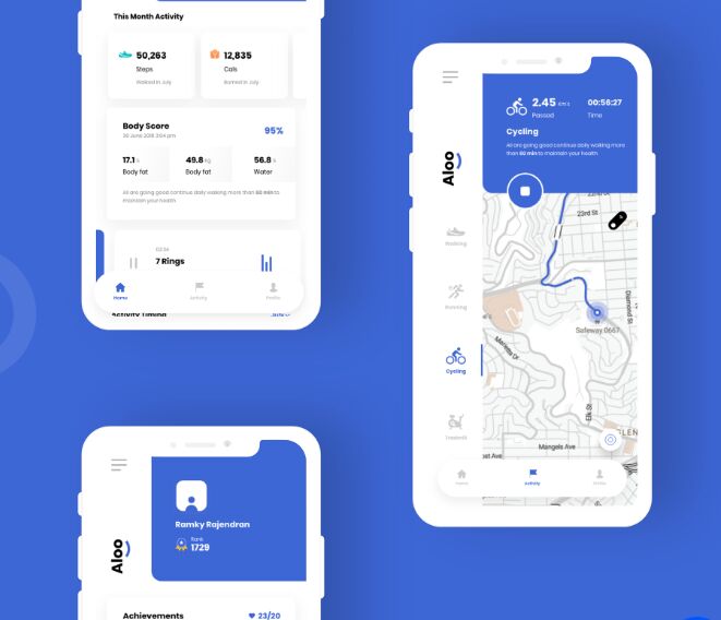 Free Fitness UI Kit Adobe XD