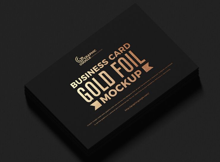 Free Gold Foil Business Card Mockup PSD Vol 3