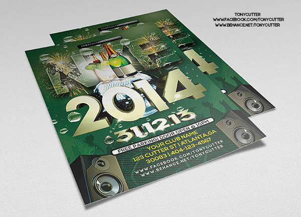 Free Happy New Year PSD Party Flyer Template