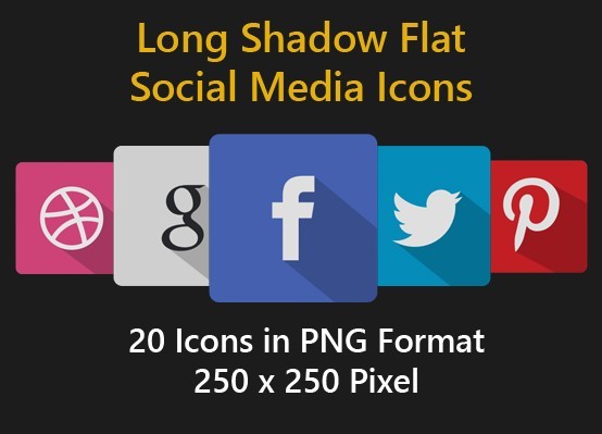 Free Long Shadow Flat Social Media Icon
