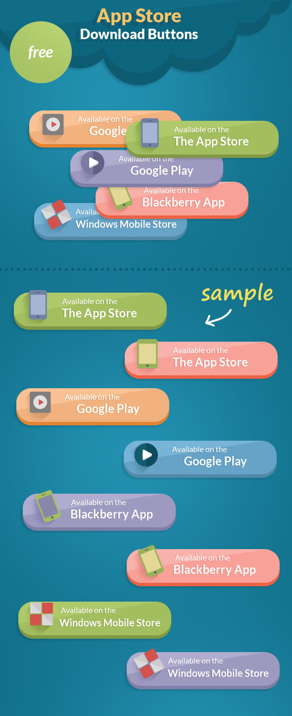 Free psd App Store Download Buttons