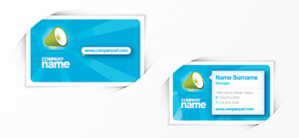 Free PSD Business Card Template in Blue Colors