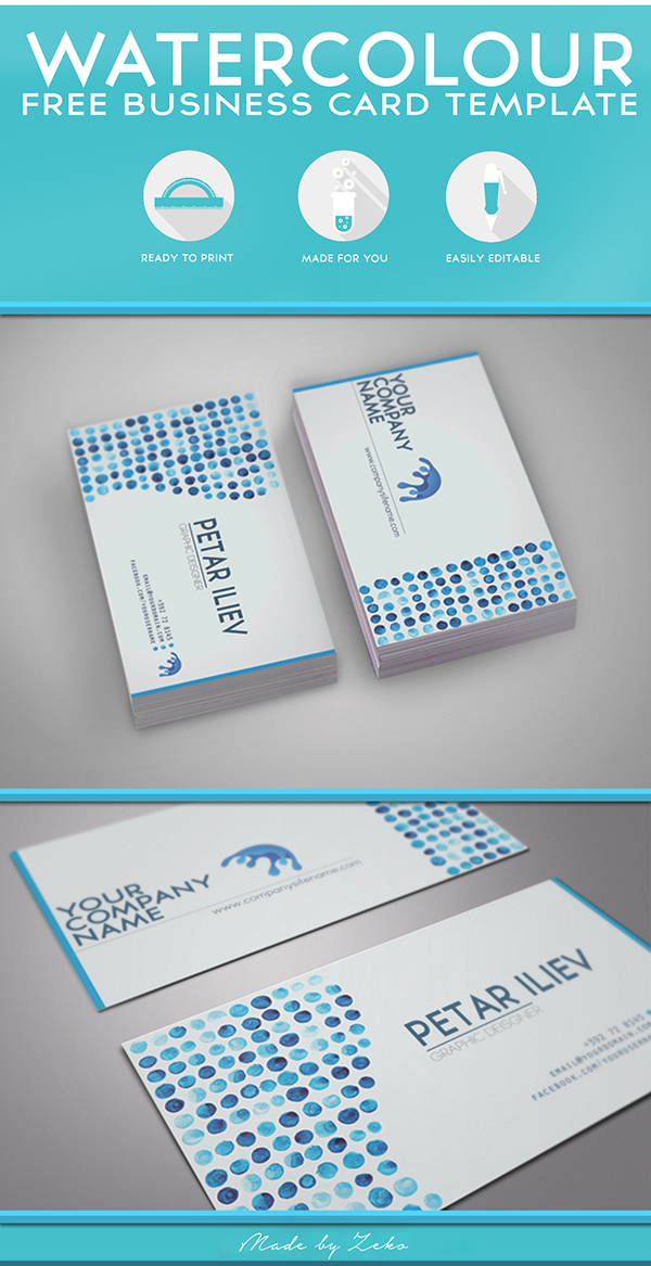 Free Watercolor Business Card Design