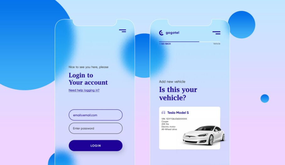 Frosted Glass Mobile App User Interface Mockup PSD