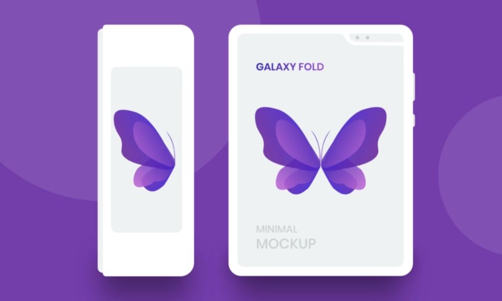 Galaxy Fold White Minimal Mockup