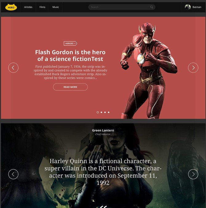 Hero UI. Free PSD