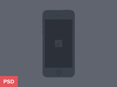iPhone 5 flat mockup (Black)