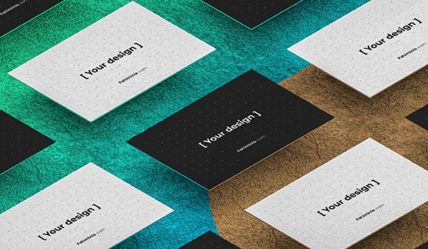 Isometric Business Card Mockup