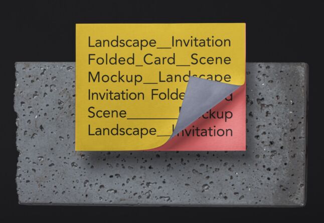 Landscape Psd Invitation Card Mockup