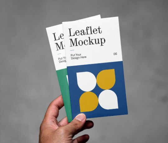 Leaflet PSD Mockup