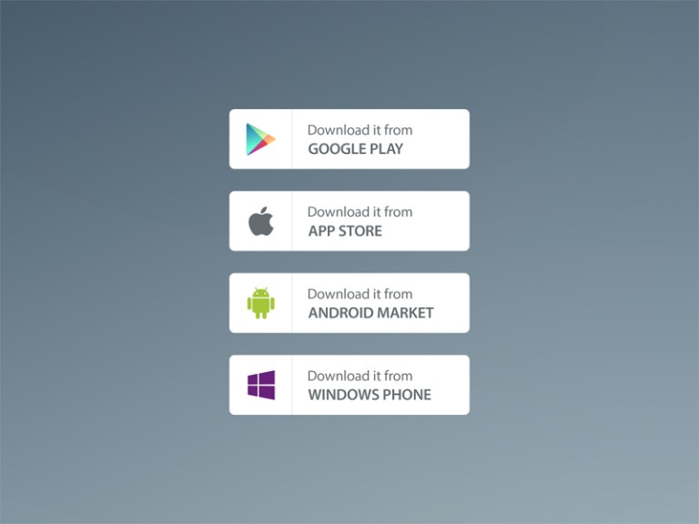 Market Download Buttons - PSD