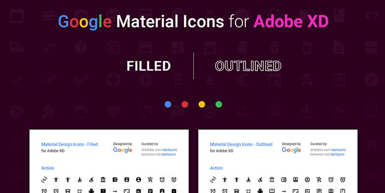 Material Icons For Adobe XD