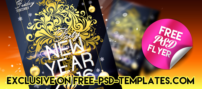 New Year 2016 – Free PSD Flyer Template
