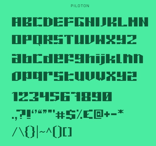 Piloton & Piloton G Typeface