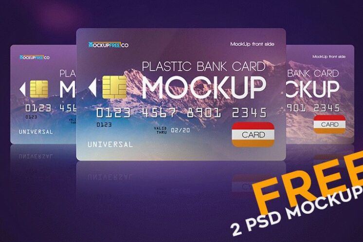 Plastic Bank Card – 2 Free PSD Mockups-min