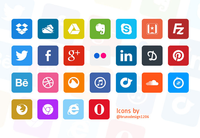 Simple Flat Icons Pack PSD