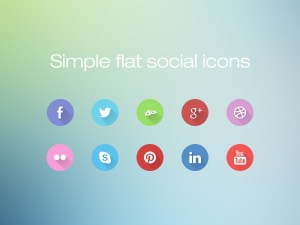 Simple flat social icons