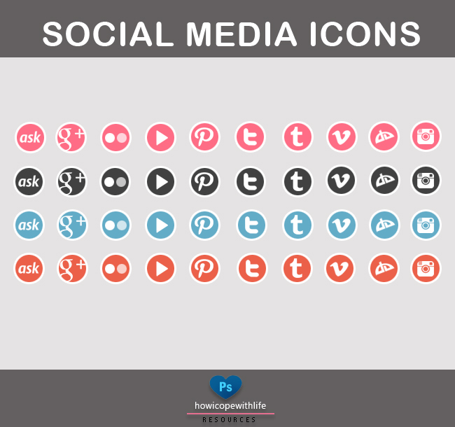 Social media icons (psd+png)