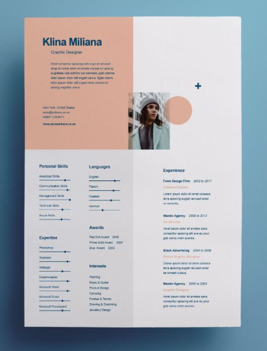 Split Style Resume Template