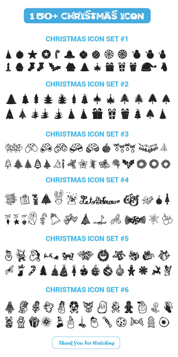 Vector 150+ Christmas Icons