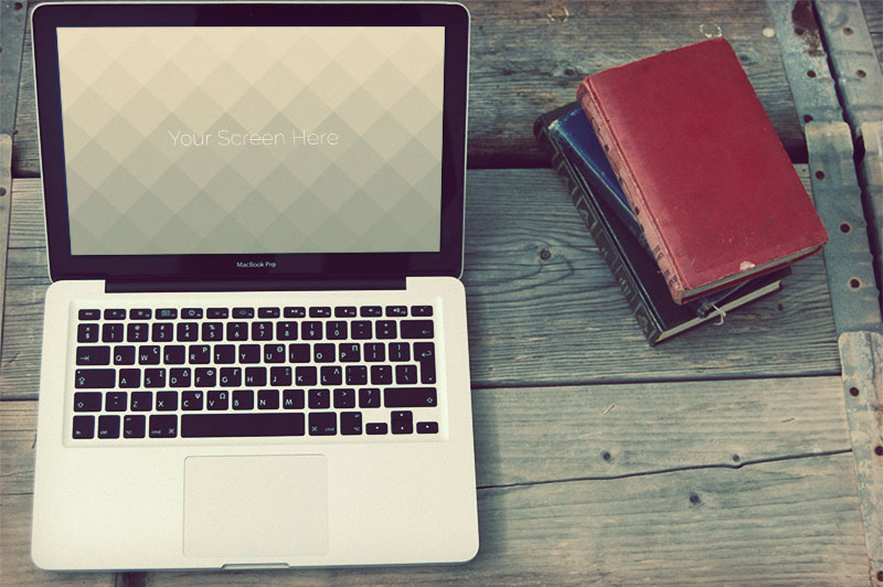 Vintage Macbook photorealistic mockups