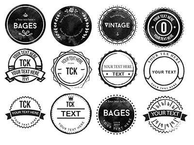 20 Rounded Rough Badges