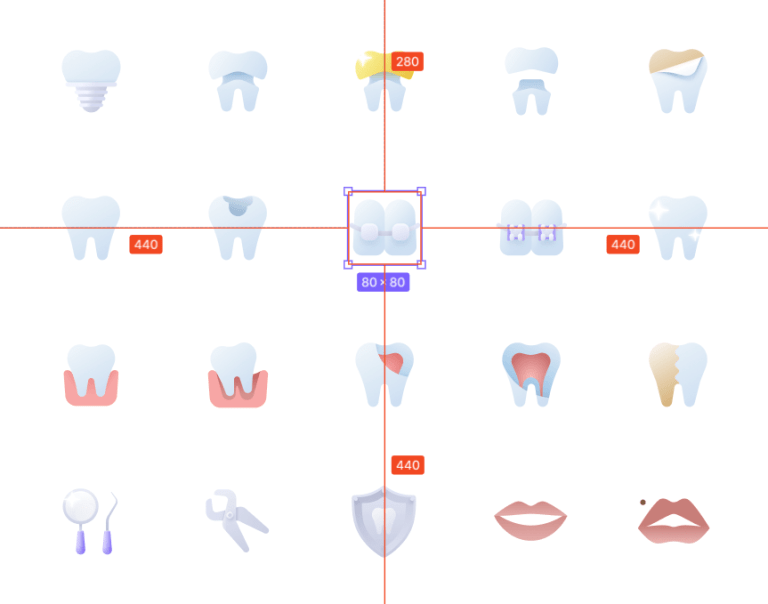 20 Smooth And Soft Dental Icons (Figma)