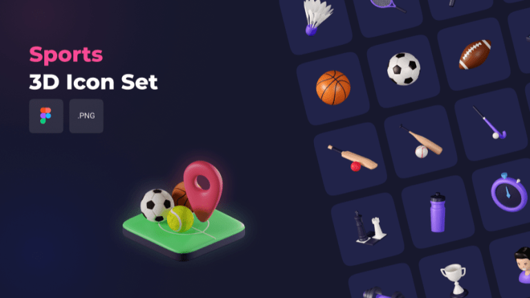 20 Unique Sports 3D Icons Cover