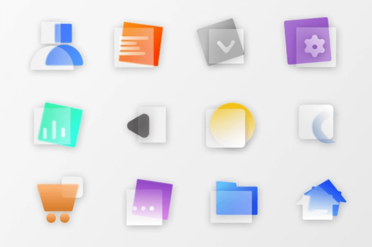 24 Glassmorphism Style Icons (PNG & SVG)