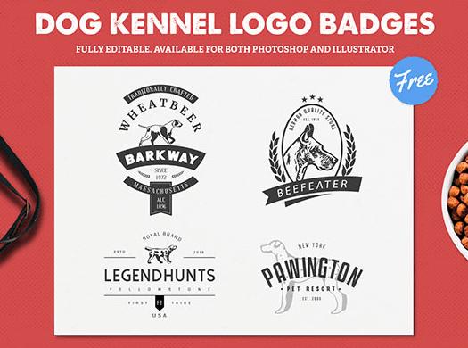 4 Dog Kennel Logo Templates