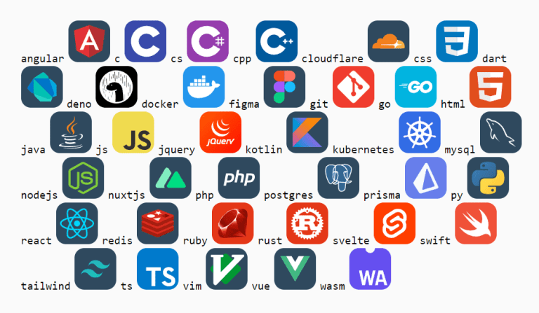 54 Developer Skills Icons (SVG)